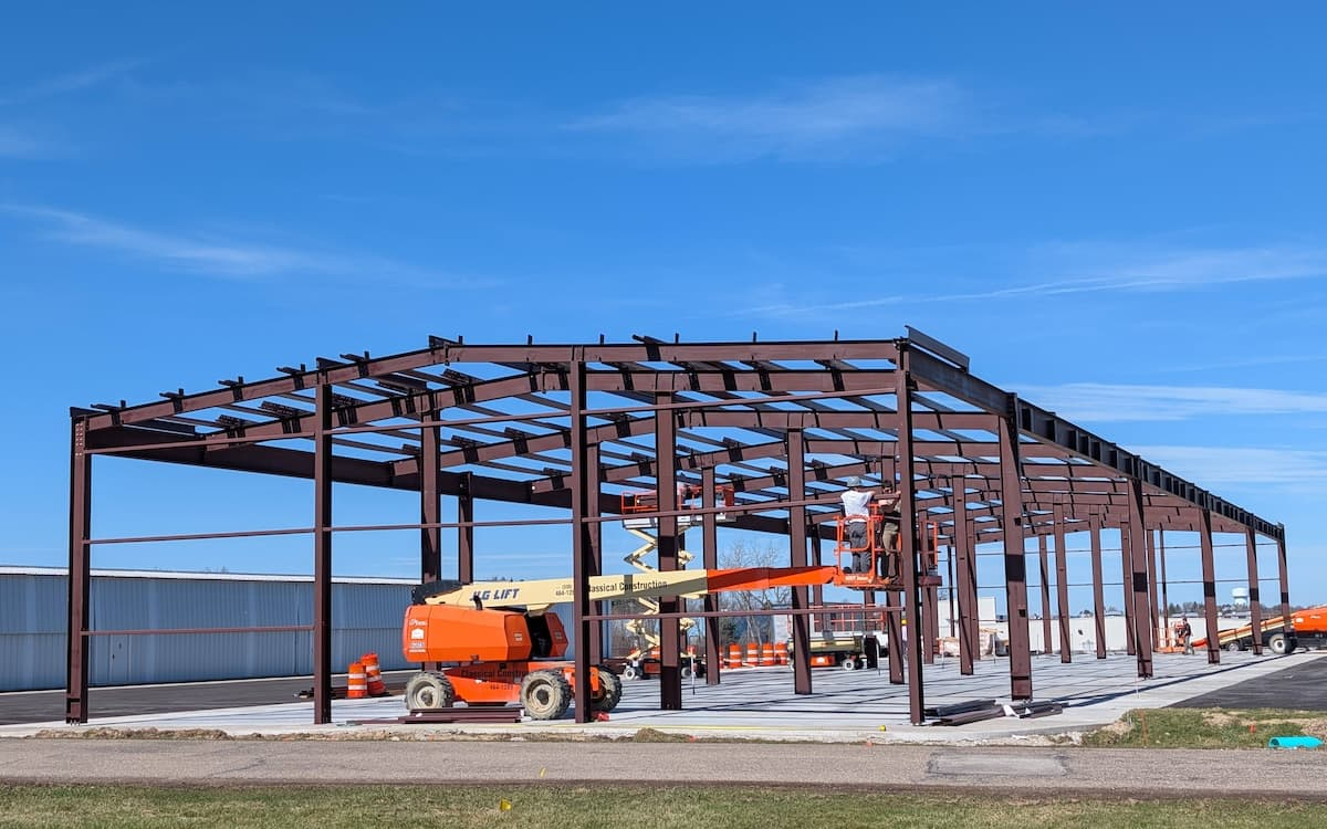 New hangar construction begins