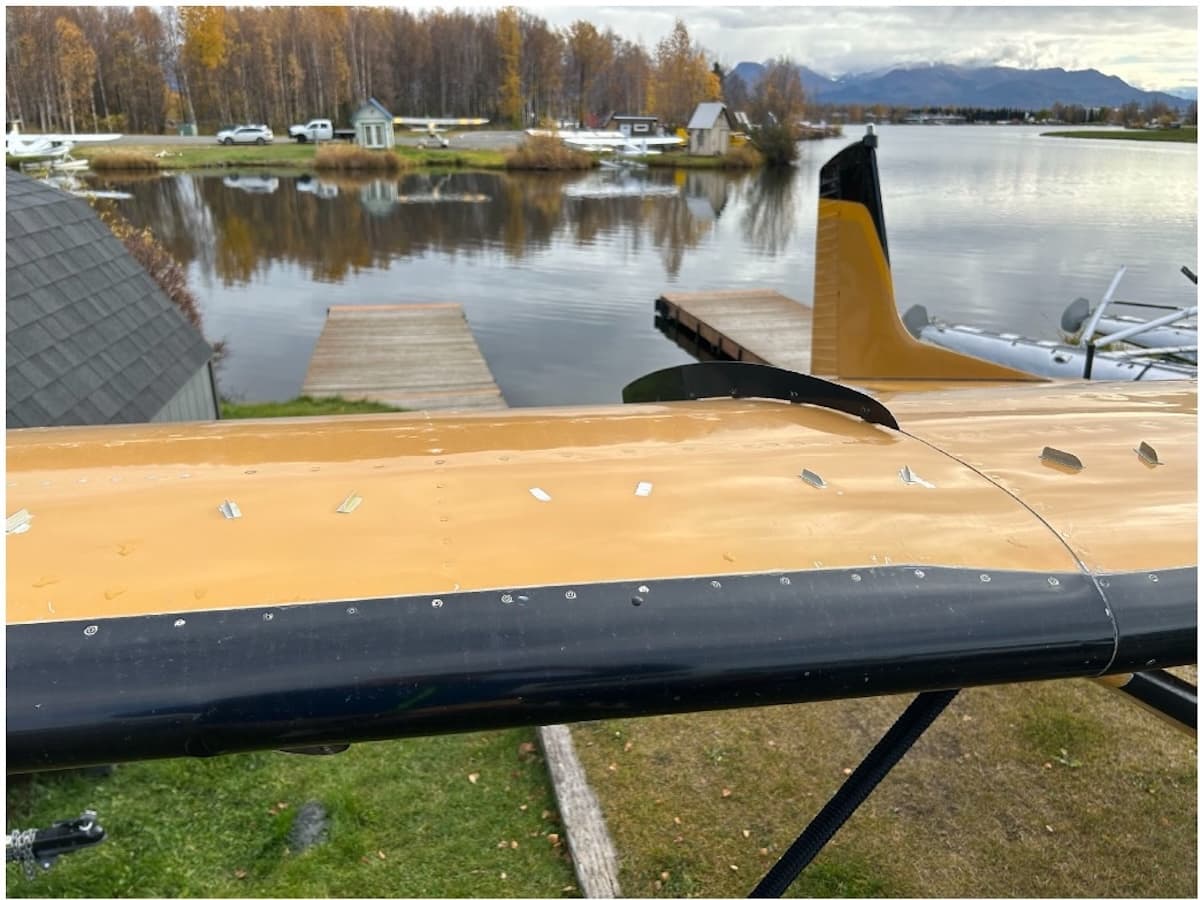 Wake turbulence damages Cessna 180