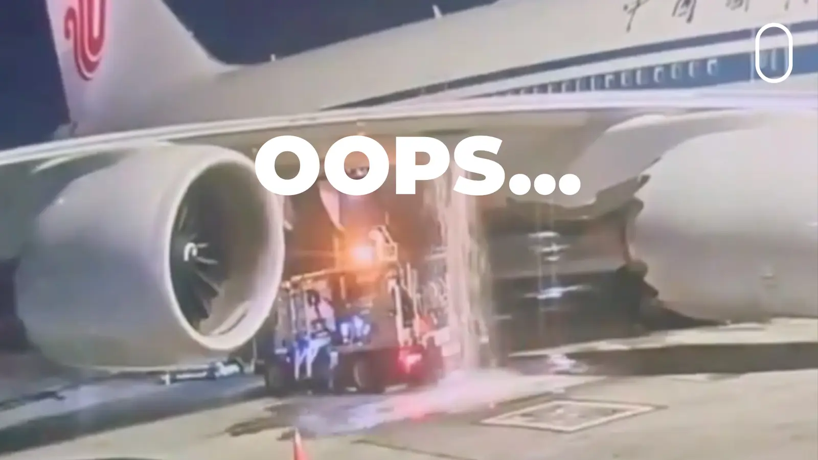 Fuel truck damages Air China B747